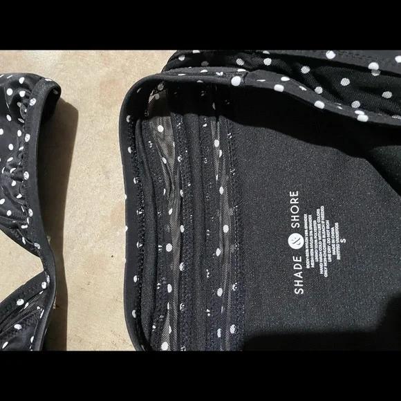 Shade & Shore high waisted vented polka dot black & white‎ 2 piece swim suit EUC - Picture 8 of 9